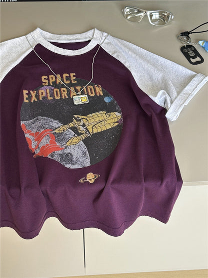 Space Explorer Raglan T-shirt ラグラン 宇宙 Tシャツ【mh0012944】