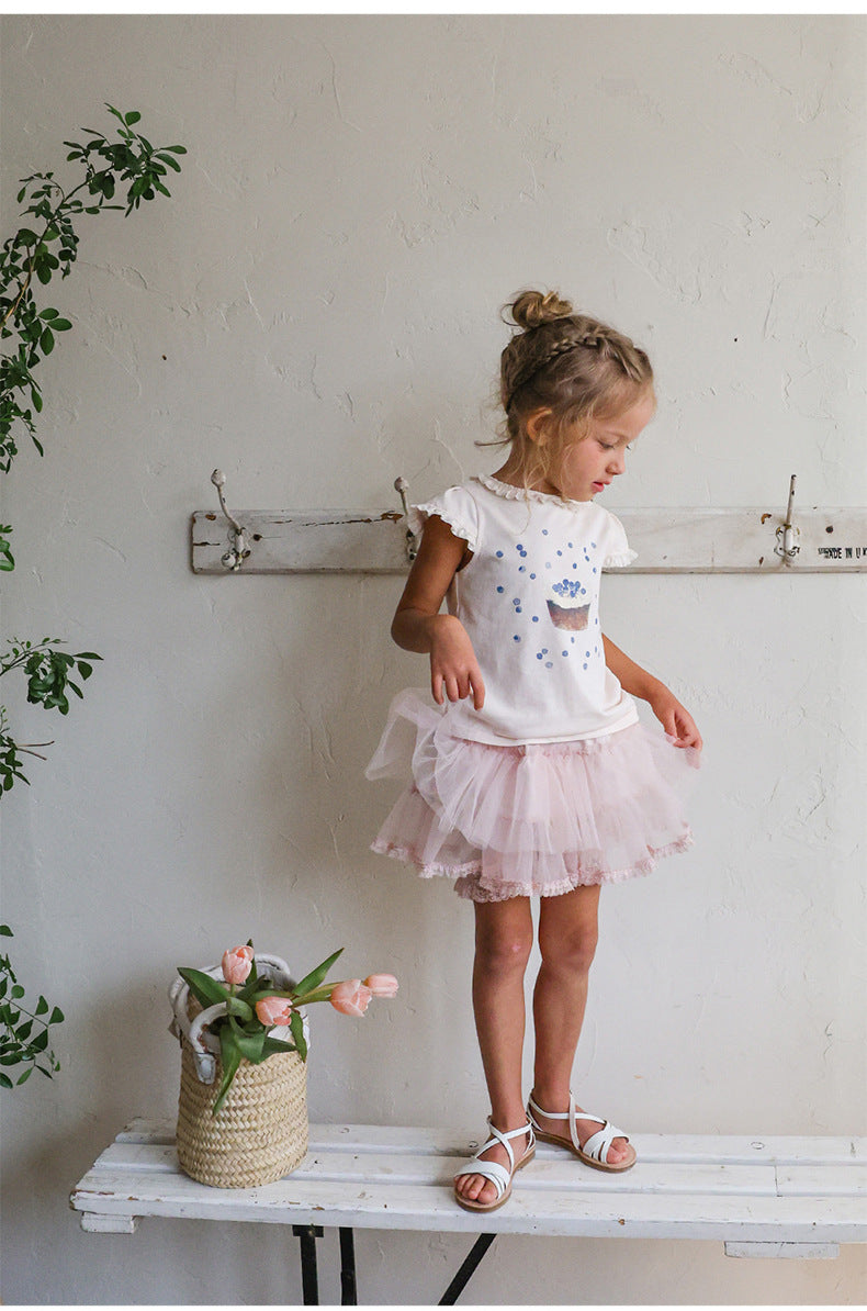 Flounce Sleeve Cupcake Tee フリルスリーブ カップケーキ Tシャツ【mh0012987】