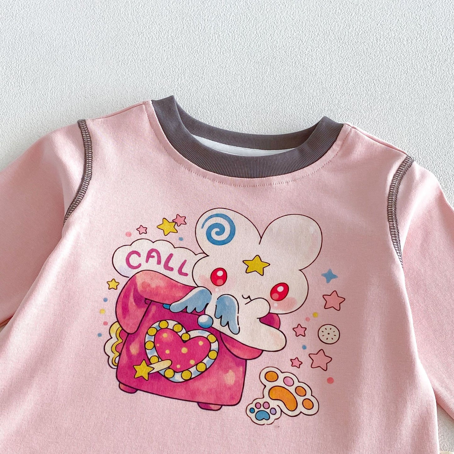 キッズ キャラクター プリント 長袖Tシャツ ワークパンツ【mh0014033】