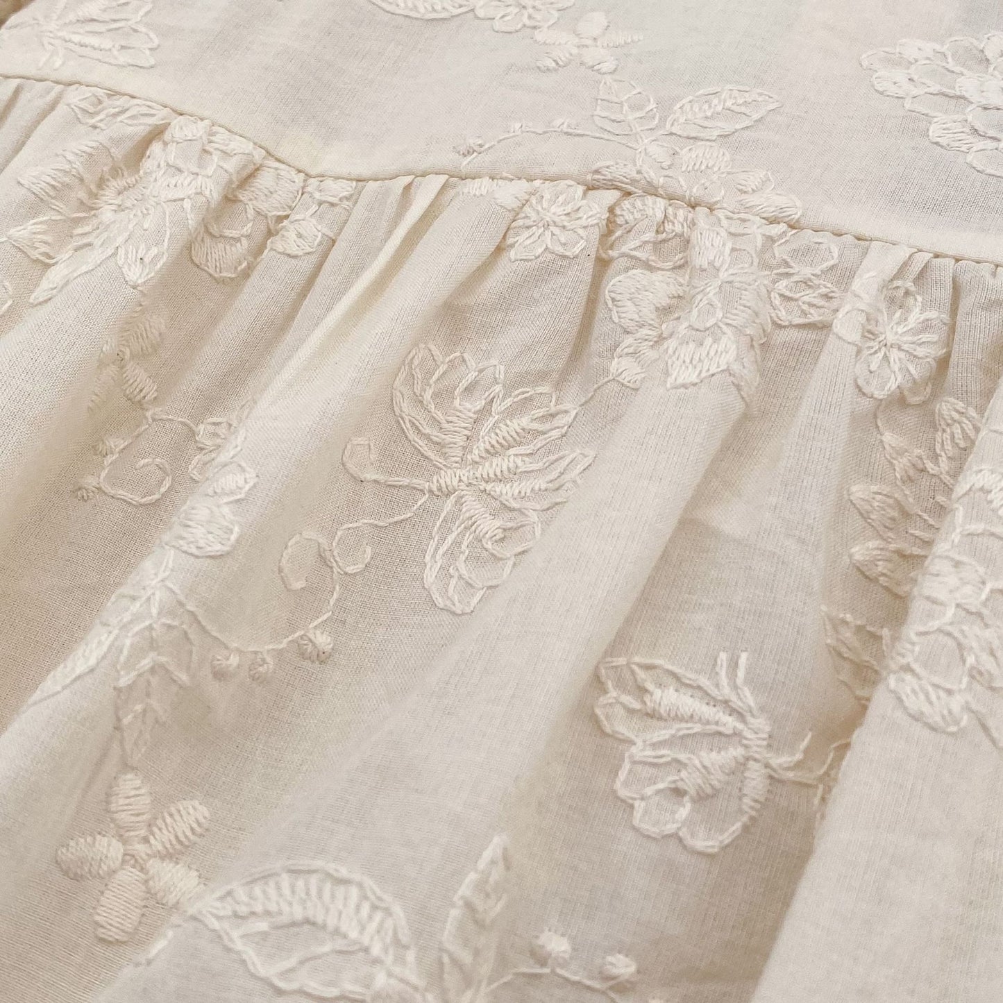 Embroidered Puff Sleeve Romper And Dress 刺繍 パフスリーブ ロンパース ワンピース【mh0013166】