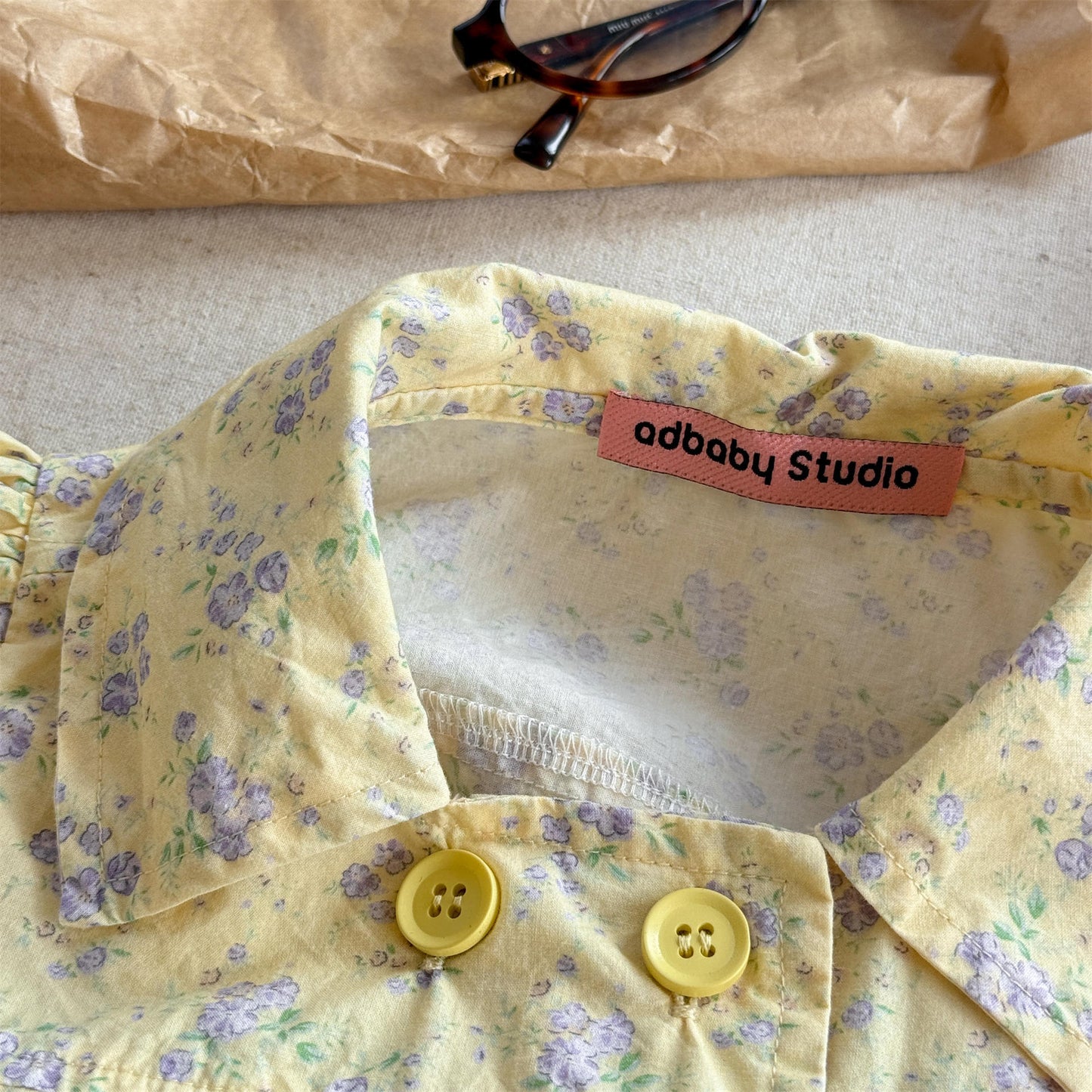 Puff Sleeve Floral Cotton Shirt パフスリーブ フラワー コットン シャツ【mh0012656】