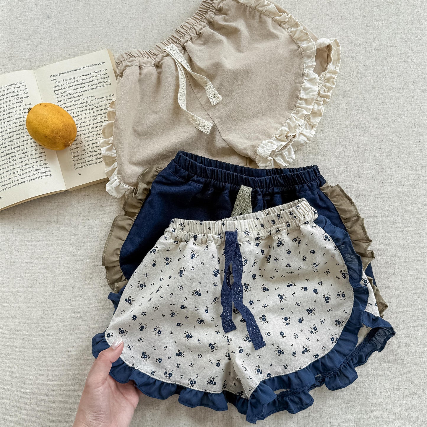 Flower Print Ruffle Cotton Shorts 花柄 コットン ショートパンツ【mh0012655】