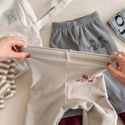 レギンスパンツ 裏起毛 バイカラー ドッキング リブ ボトムス【mh0011609】