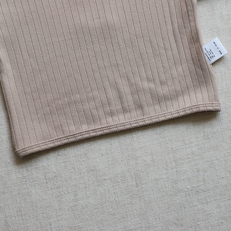 Wide Ribbed Long Sleeve Lounge Set リブ編み 長袖 セットアップ【mh0012674】