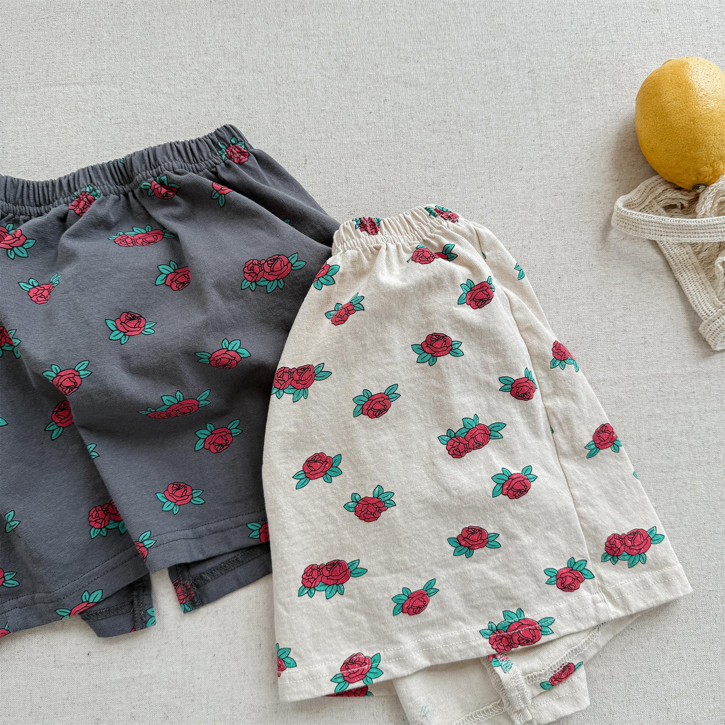 Rose Flower Graphic Cotton Skirt ローズ プリント コットン スカート【mh0012653】