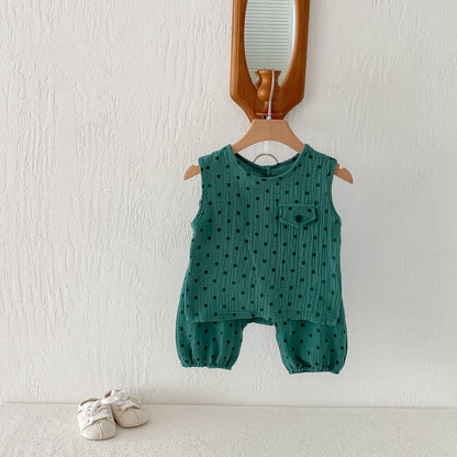 Polka Dot Sleeveless Set-up ドット柄 ノースリーブ セットアップ【mh0012724】