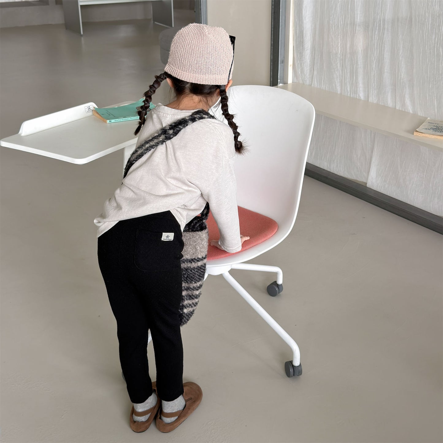 Kids' High-Waist Back Pocket Leggings Pants [mh0014051]