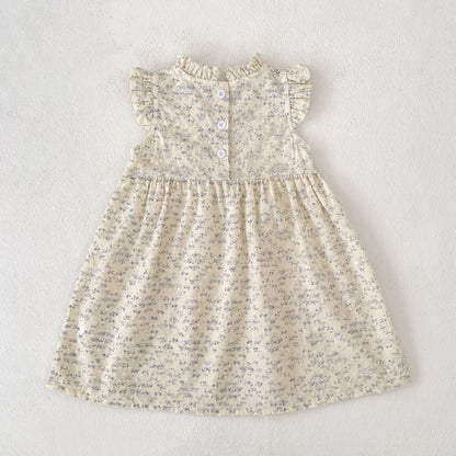 Floral Ruffle Sleeveless Romper Dress フリル ノースリーブロンパース ミモレ丈ワンピース【mh0013157】