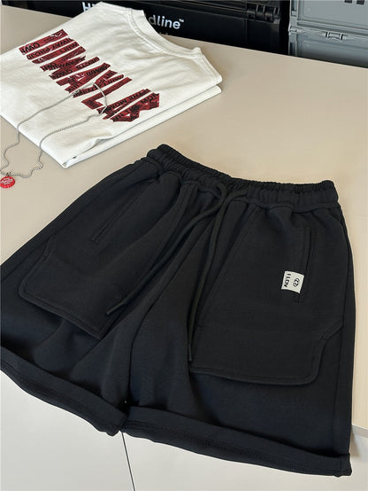 Casual Sport Shorts パッチポケット スウェットハーフパンツ【mh0012957】