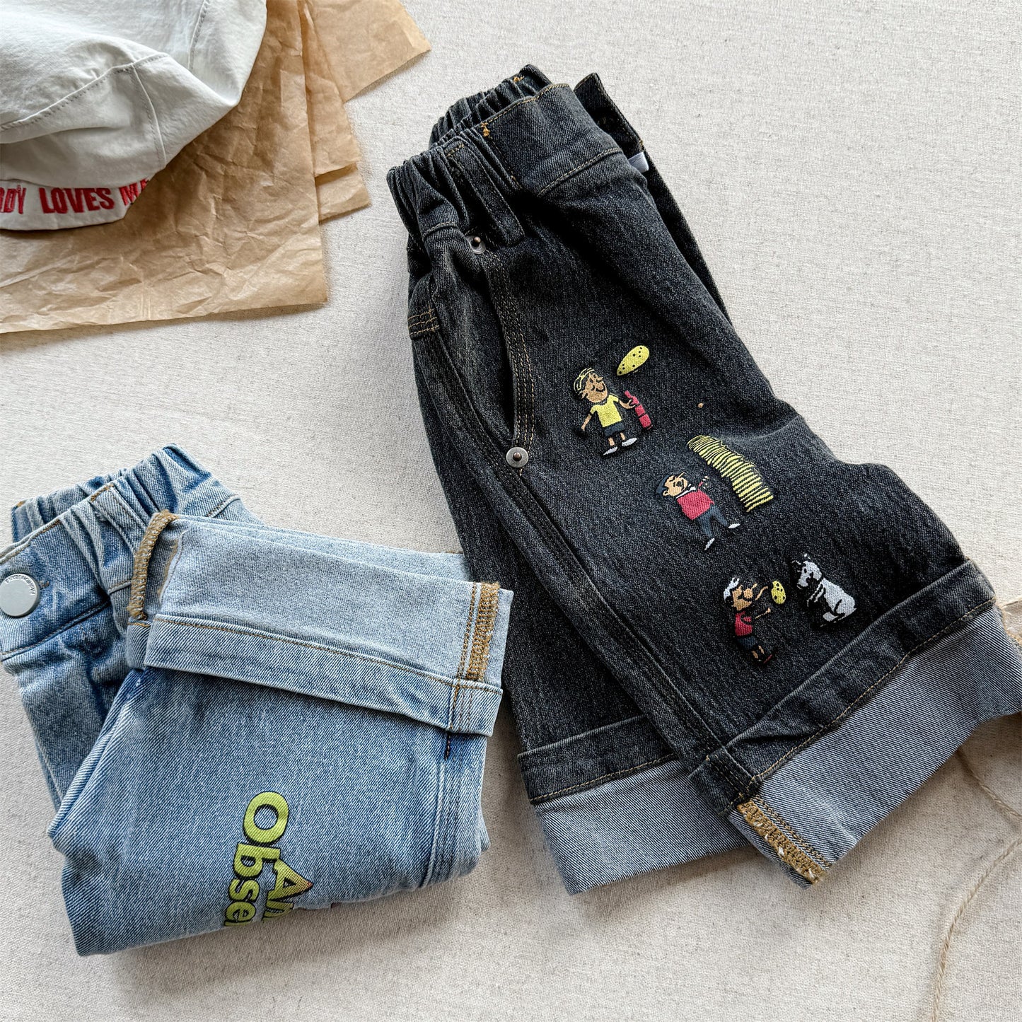 Graphic Denim Shorts ワークデニム ハーフパンツ【mh0013222】