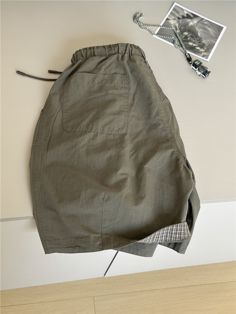 Plaid Hem Shorts チェックヘム タックハーフパンツ【mh0012955】