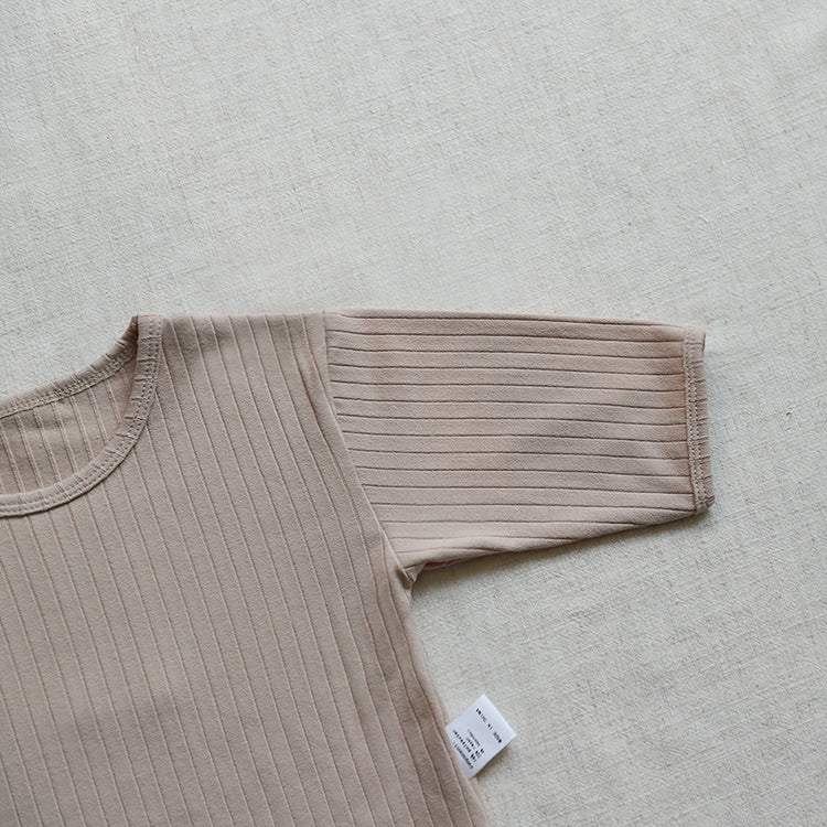 Wide Ribbed Long Sleeve Lounge Set リブ編み 長袖 セットアップ【mh0012674】