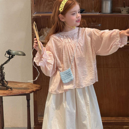 Lace Crew Neck Princess Blouse レース クルーネック ブラウス【mh0012223】