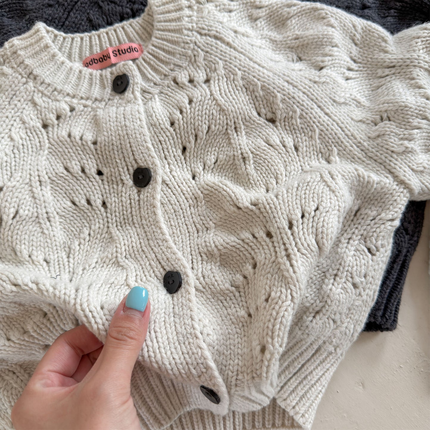 Kids' Openwork Long-Sleeve Knit Cardigan [mh0014055]