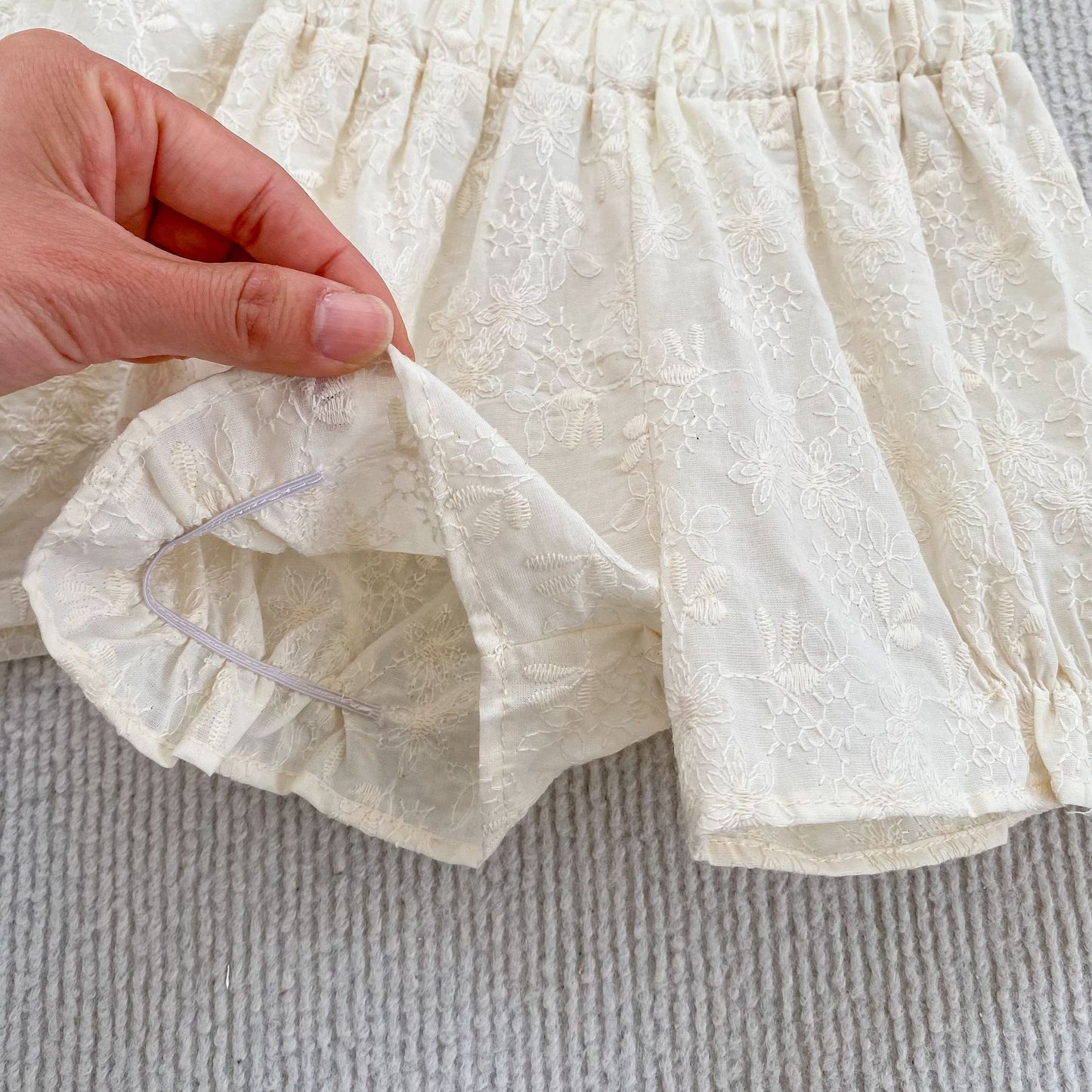 Embroidered Ruffle Romper And Blouse Shorts フリル ロンパース ブラウス ショートパンツ【mh0013163】