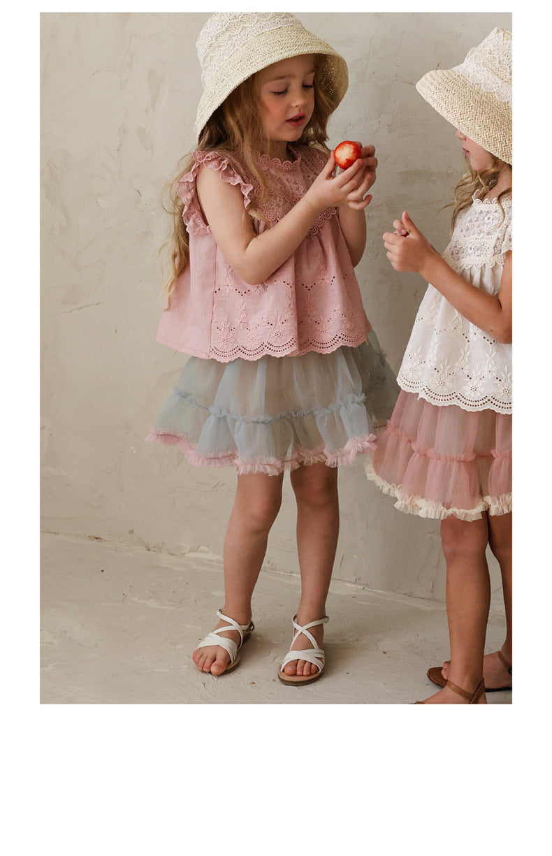 Lace Tulle Skort チュール パンツインスカート【mh0012976】