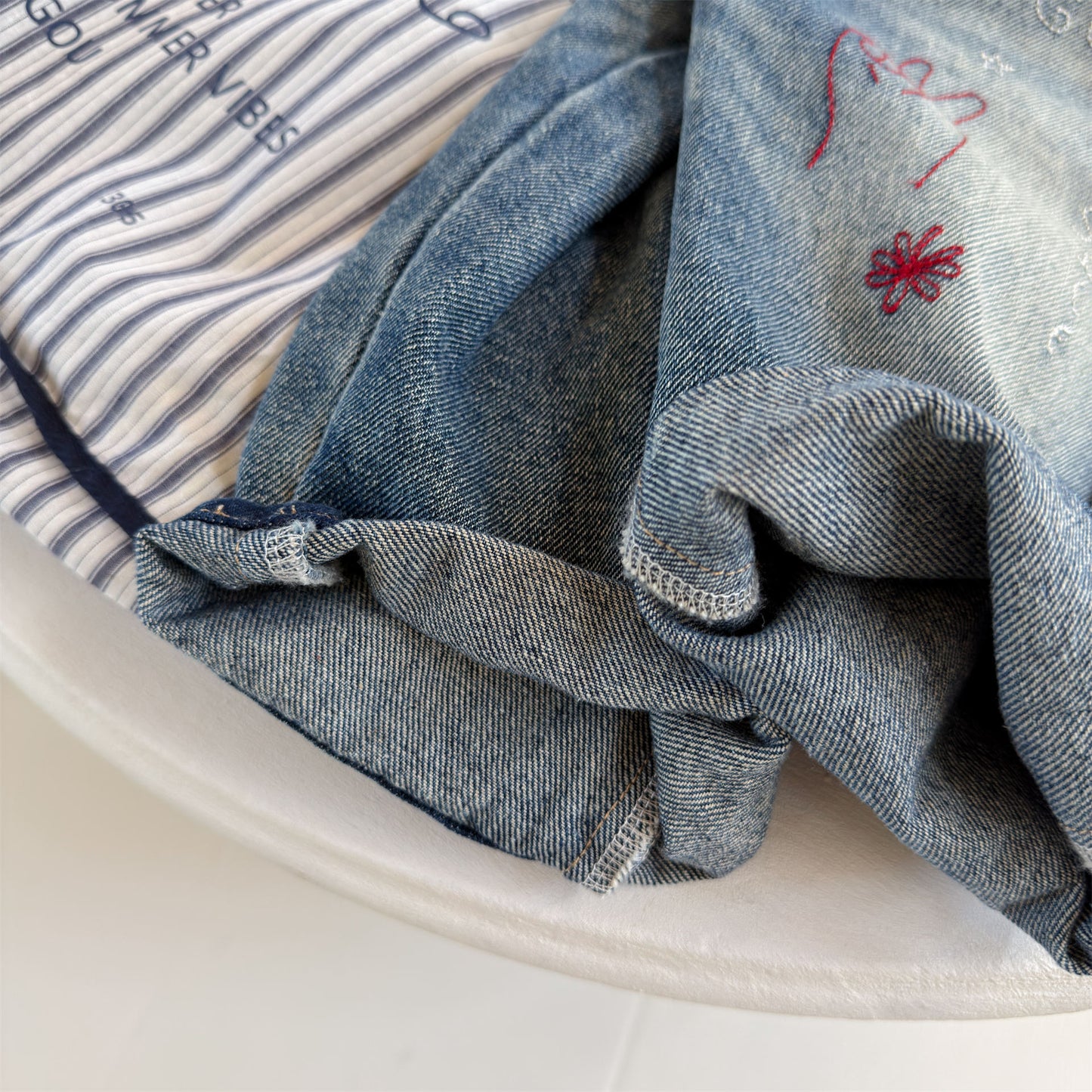 Kids' Hand-Drawn Print Pocket Loose Denim Pants [mh0014063]