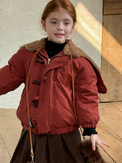 ジャケット 中綿 ボア襟 ダッフル風 トグルボタン ショート丈 アウター【mh0011615】