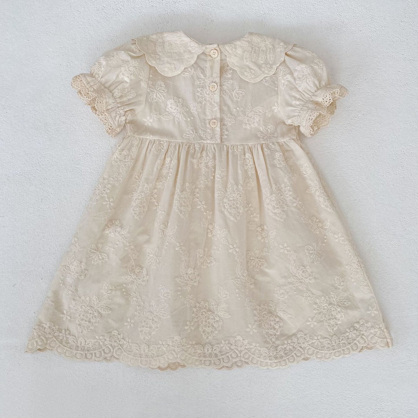 Embroidered Puff Sleeve Romper And Dress 刺繍 パフスリーブ ロンパース ワンピース【mh0013166】