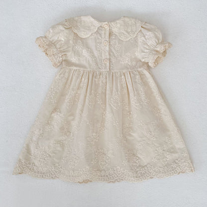 Embroidered Puff Sleeve Romper And Dress 刺繍 パフスリーブ ロンパース ワンピース【mh0013166】