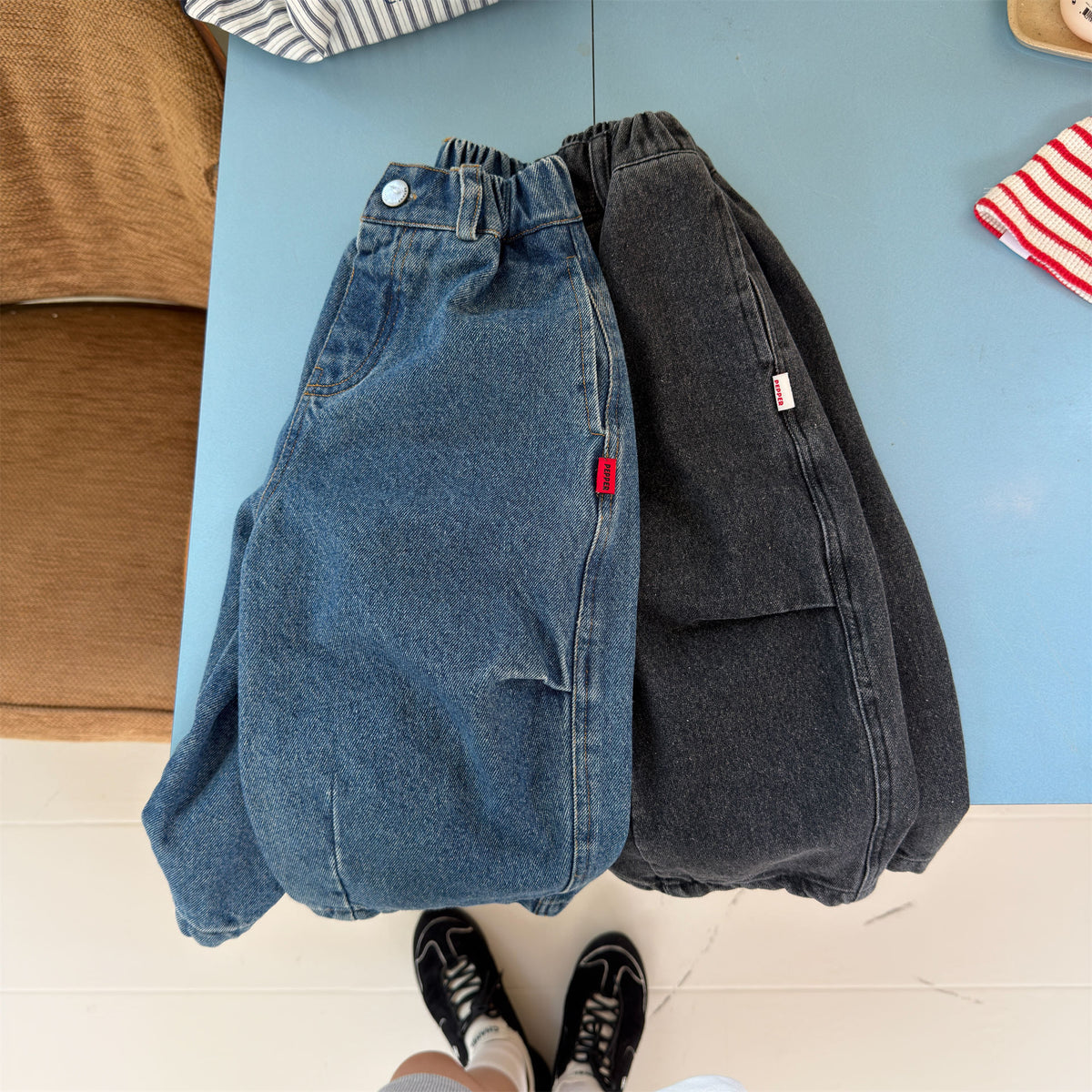 Pantalones vaqueros holgados de pierna cónica para niños【mh0014537】