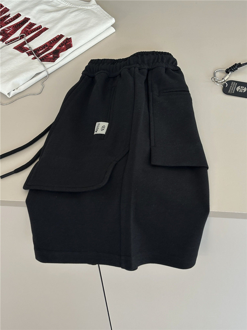 Casual Sport Shorts パッチポケット スウェットハーフパンツ【mh0012957】