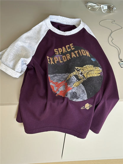 Space Explorer Raglan T-shirt ラグラン 宇宙 Tシャツ【mh0012944】
