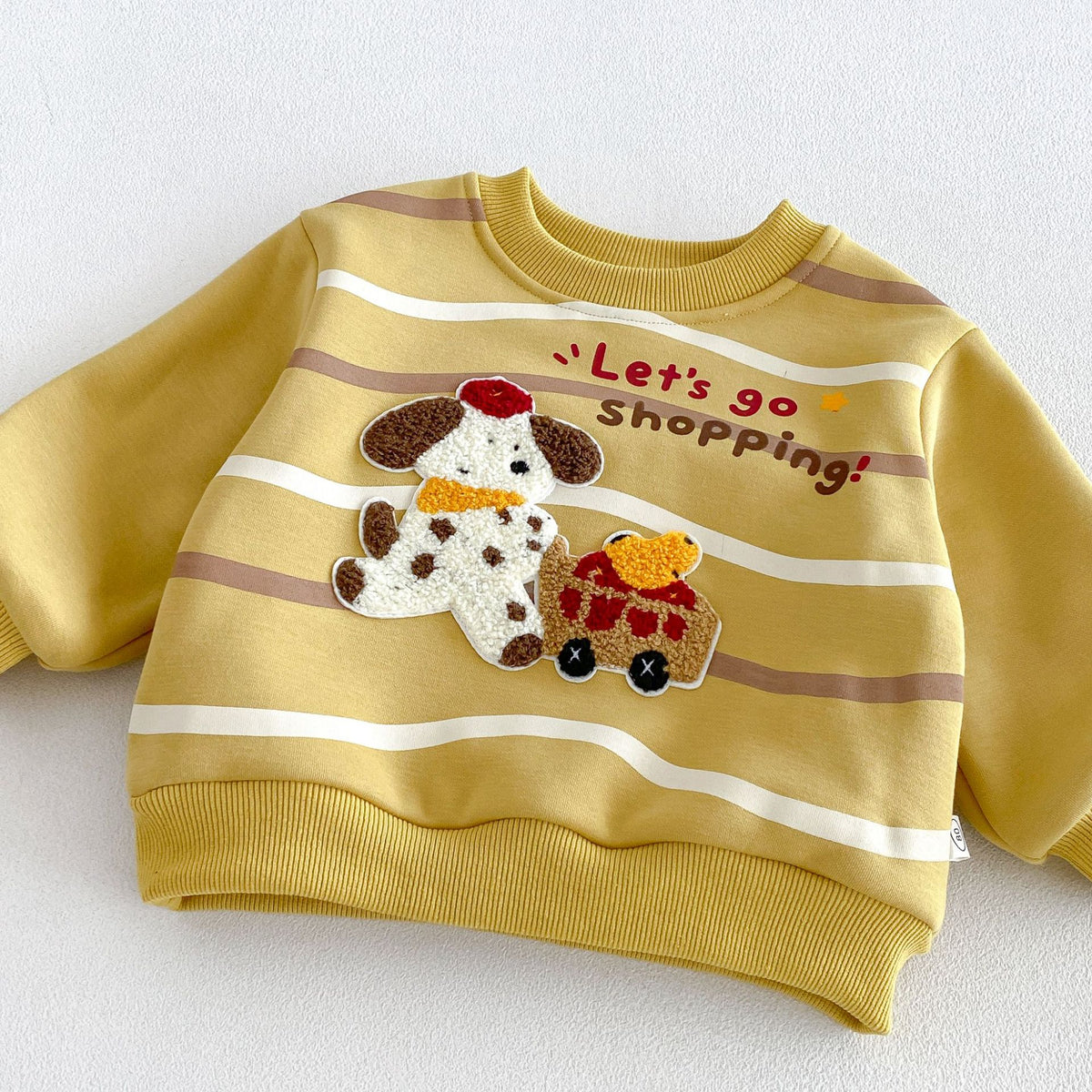 キッズ アップリケ 刺繍 裏起毛 スウェットトレーナー【mh0014775】