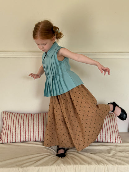 Textured Cotton Linen Culottes ドット シンプル ロングガウチョパンツ【mh0012822】