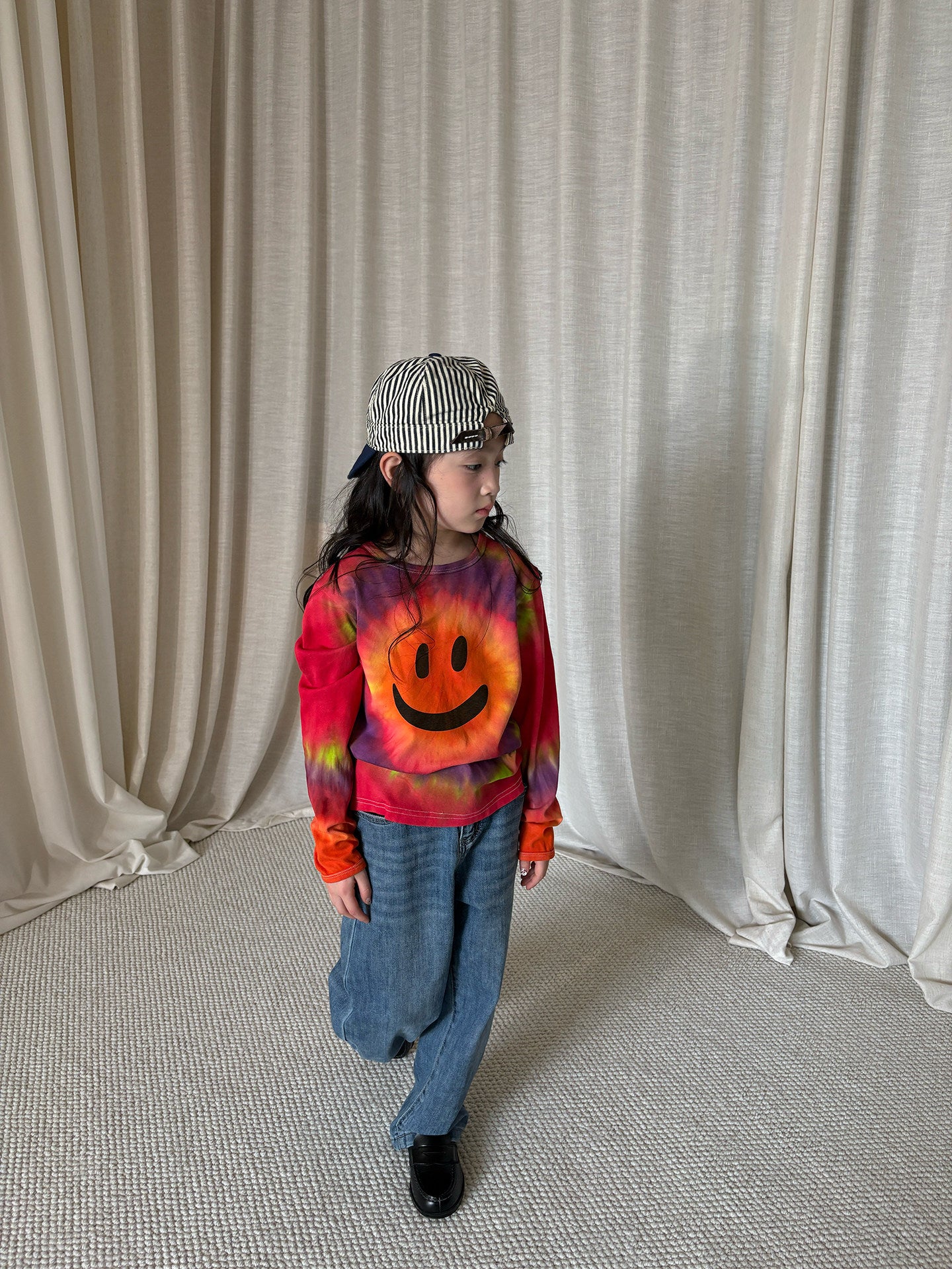yummy&rocky | Tie Dye Smiley Cotton Long Sleeve T-Shirt [mh0020168]