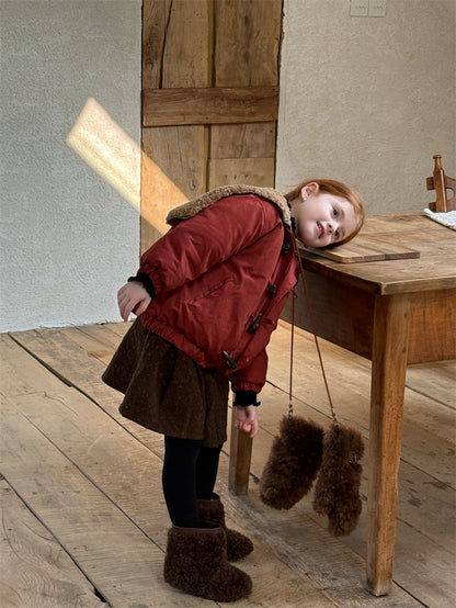 ジャケット 中綿 ボア襟 ダッフル風 トグルボタン ショート丈 アウター【mh0011615】