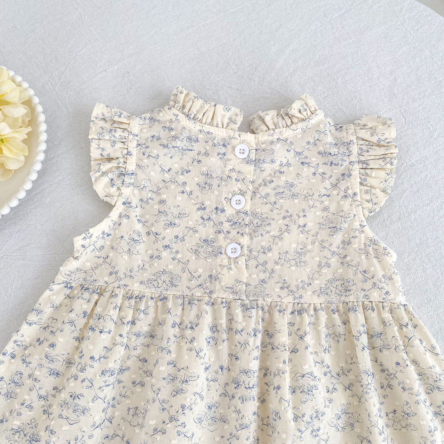 Floral Ruffle Sleeveless Romper Dress フリル ノースリーブロンパース ミモレ丈ワンピース【mh0013157】