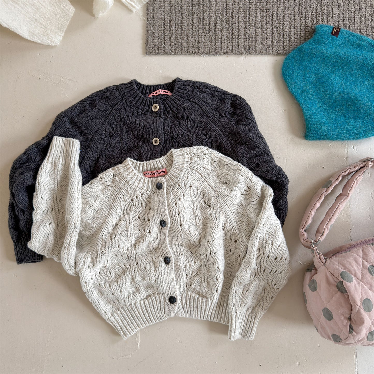 Kids' Openwork Long-Sleeve Knit Cardigan [mh0014055]