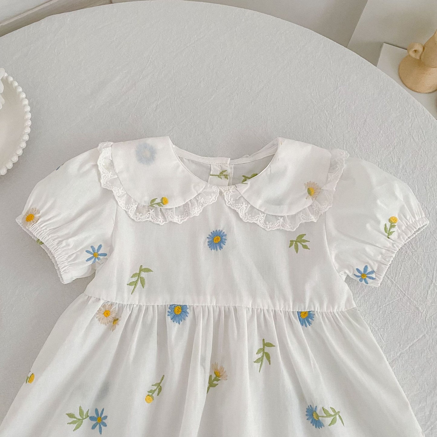 Floral Puff Sleeve Romper Dress パフスリーブ ロンパース ワンピース【mh0013167】
