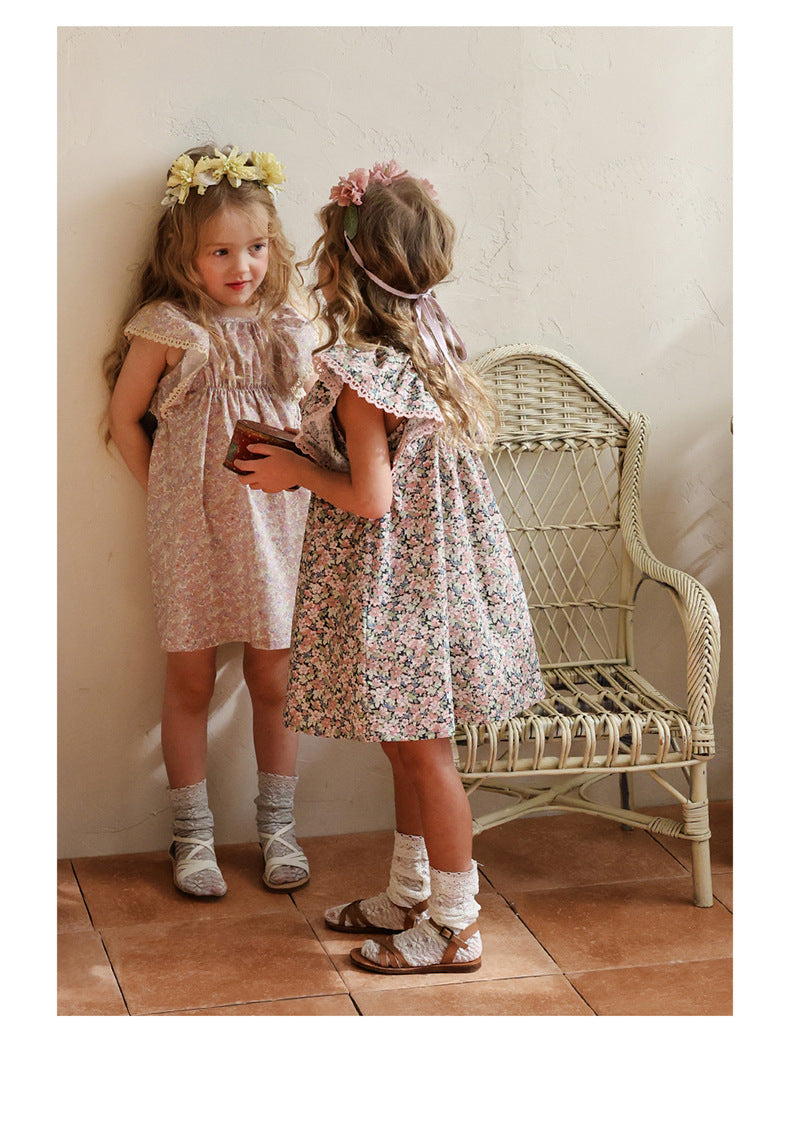 Floral Butterfly Dress 花柄 バタフライスリーブワンピース【mh0012983】