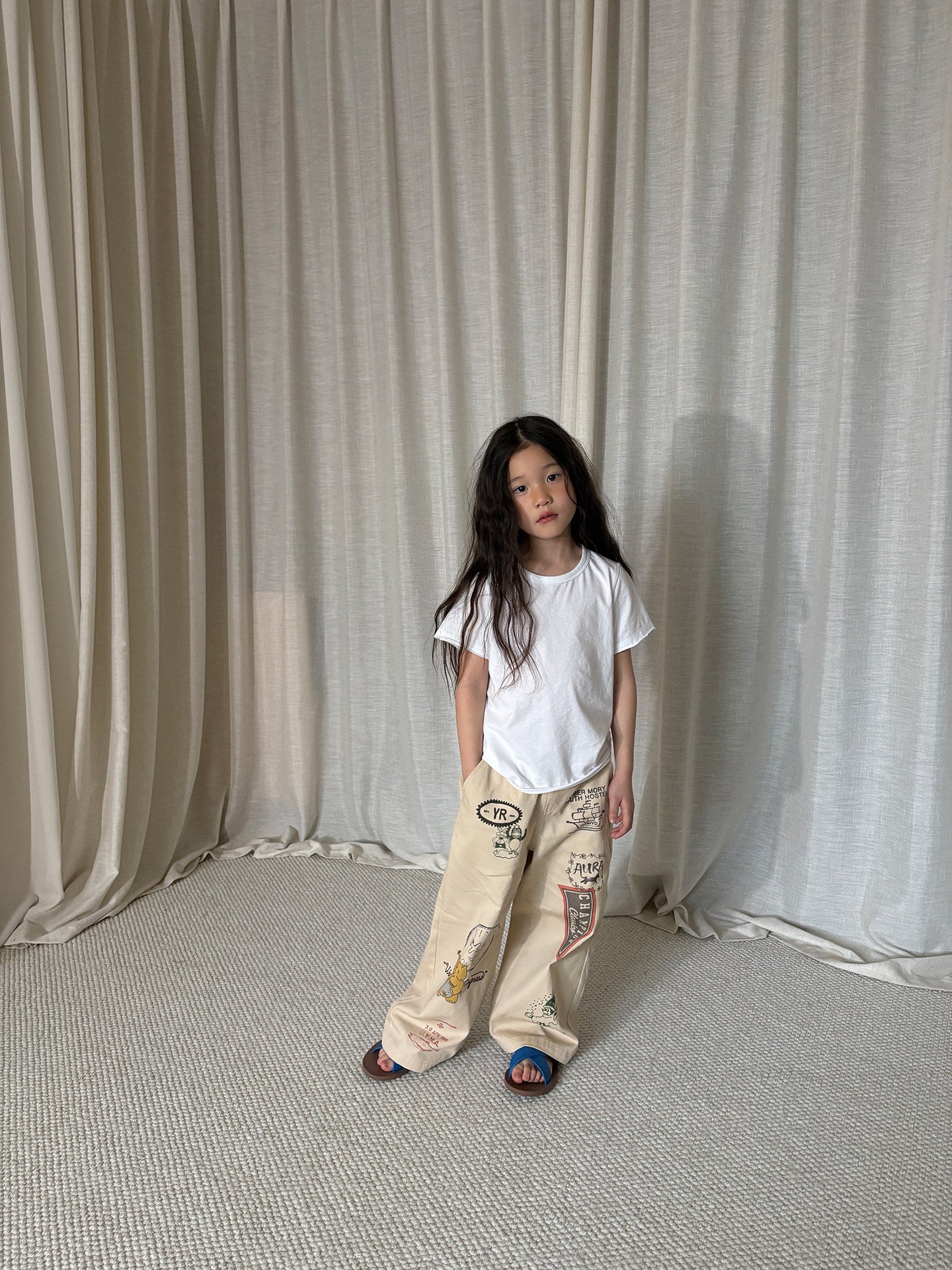 yummy&rocky | Cotton Raw Edge T-shirt コットン 半袖Tシャツ【mh0020174】