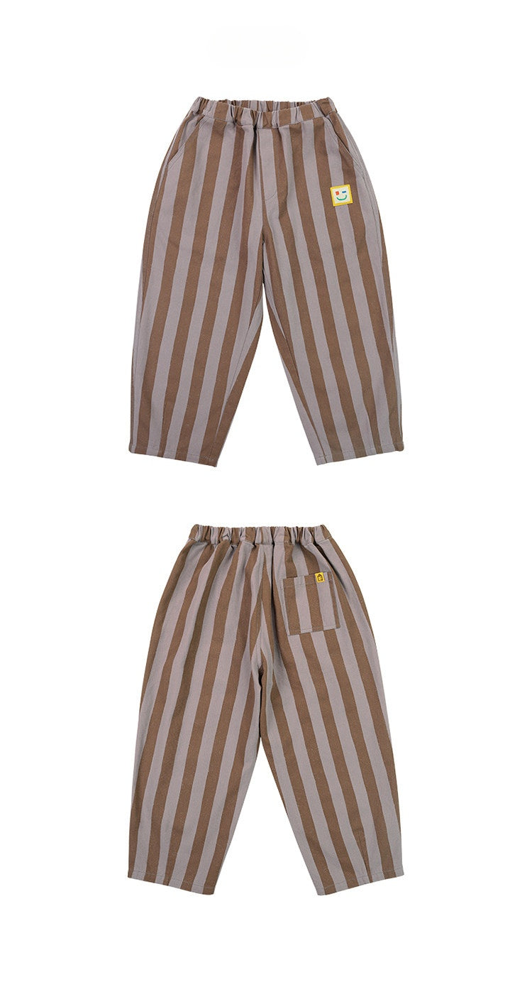 Pantalones cónicos a rayas para niños, estilo casual [mh0014198]