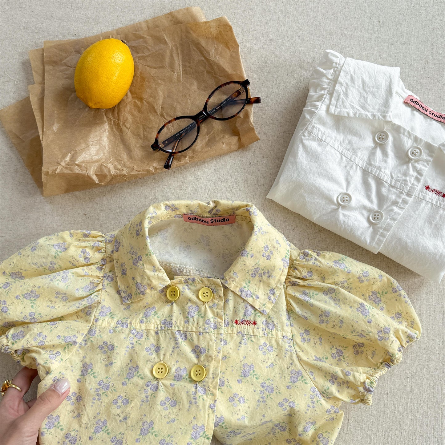 Puff Sleeve Floral Cotton Shirt パフスリーブ フラワー コットン シャツ【mh0012656】