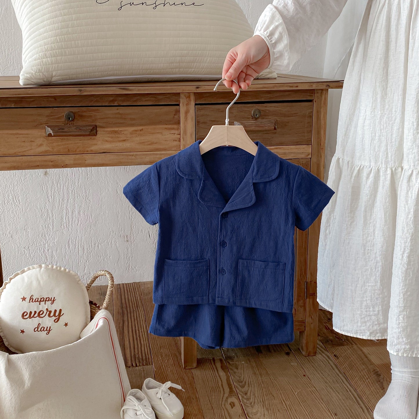 Open Collar Shirt & Shorts Set オープンカラー 半袖 セットアップ【mh0012723】