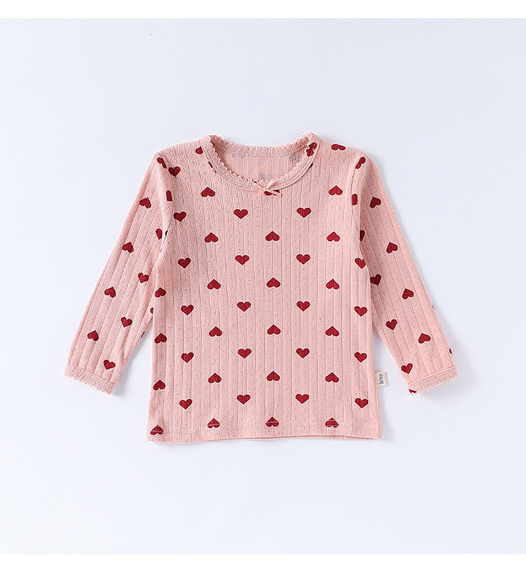 長袖パジャマセット リボン/ハートプリント【mh0011720】