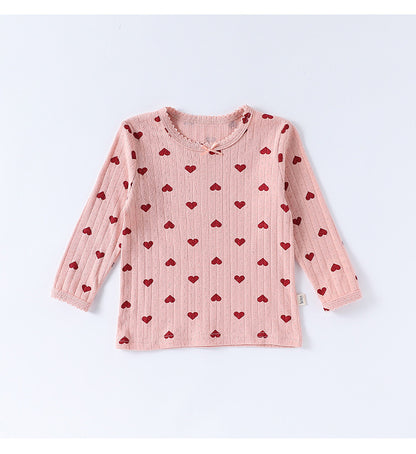 長袖パジャマセット リボン/ハートプリント【mh0011720】