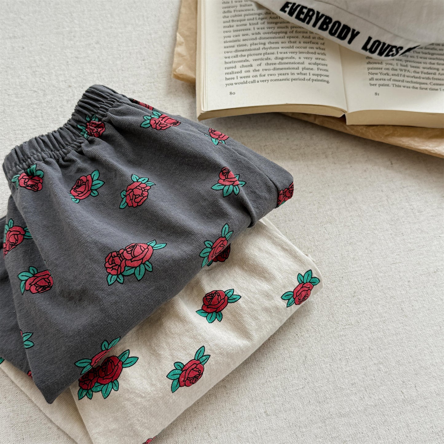 Rose Flower Graphic Cotton Skirt ローズ プリント コットン スカート【mh0012653】