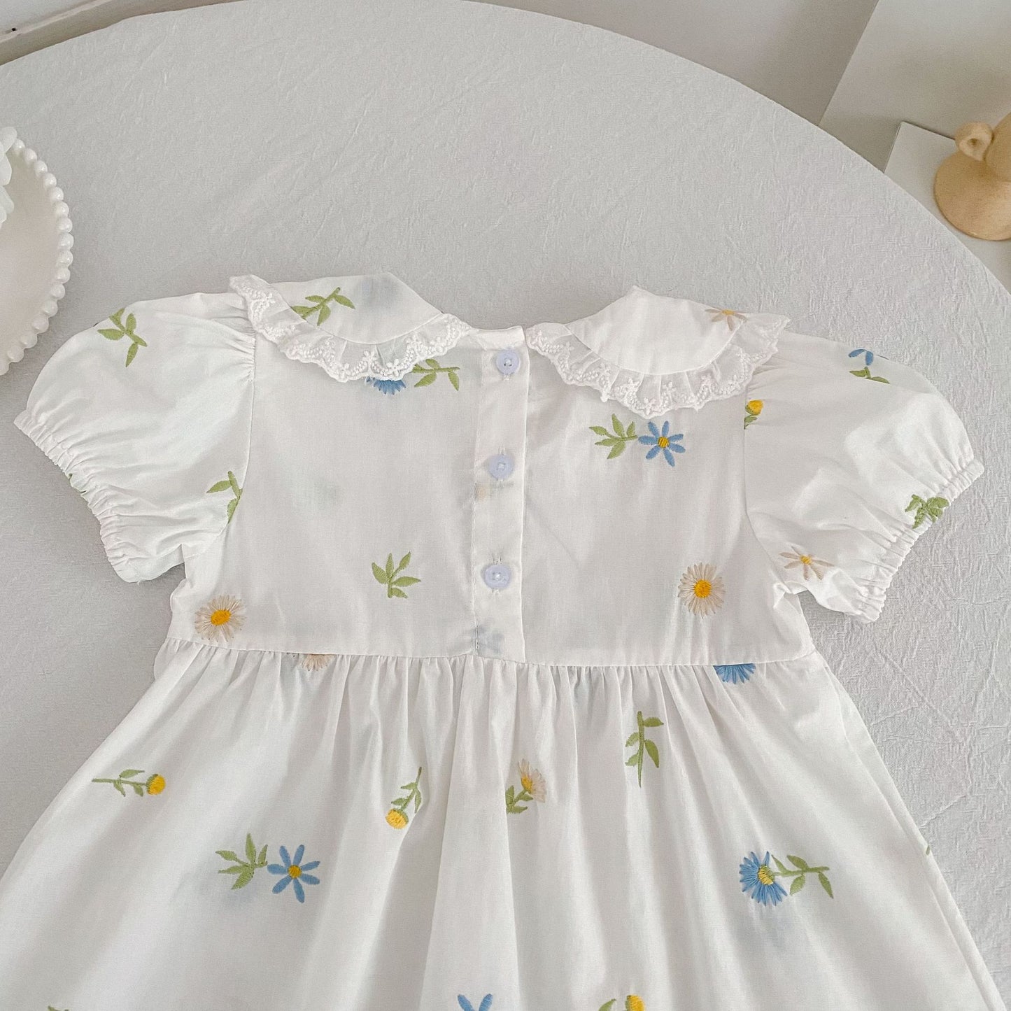 Floral Puff Sleeve Romper Dress パフスリーブ ロンパース ワンピース【mh0013167】