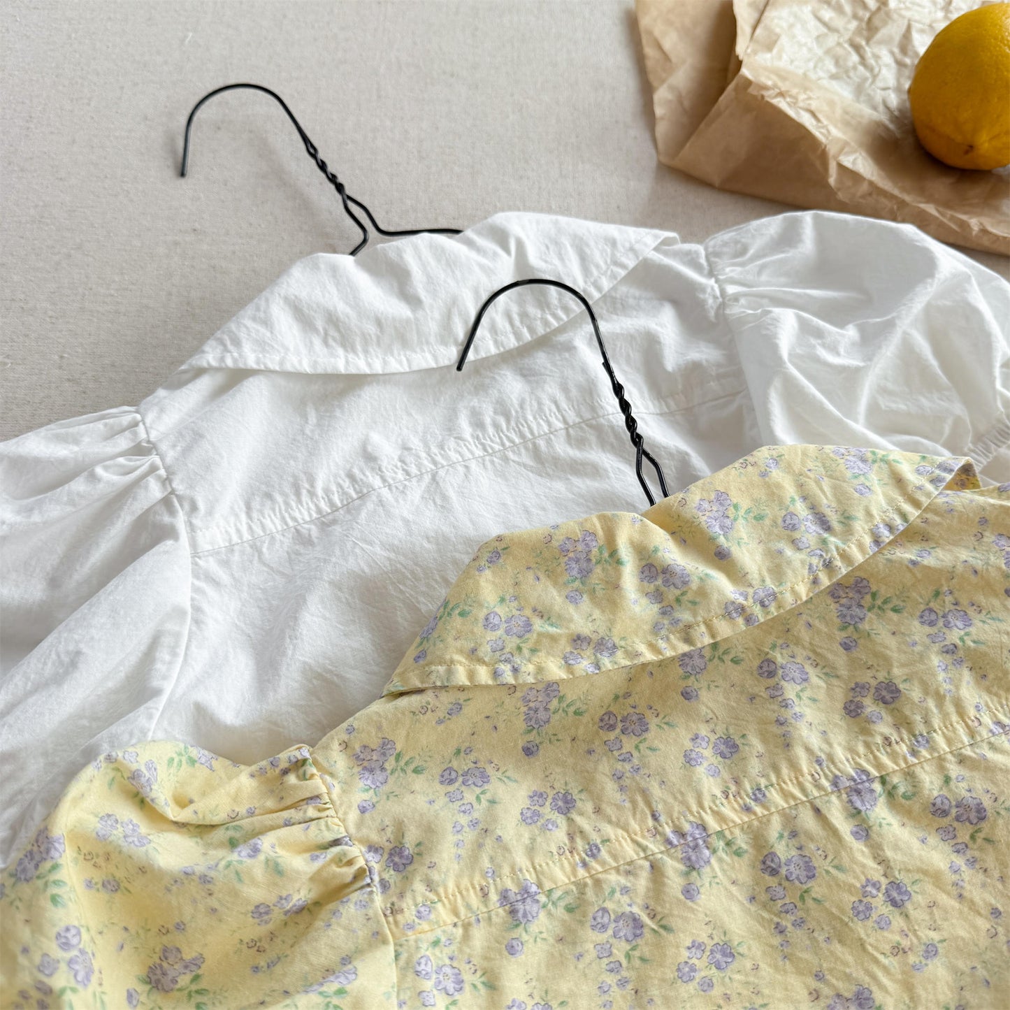 Puff Sleeve Floral Cotton Shirt パフスリーブ フラワー コットン シャツ【mh0012656】