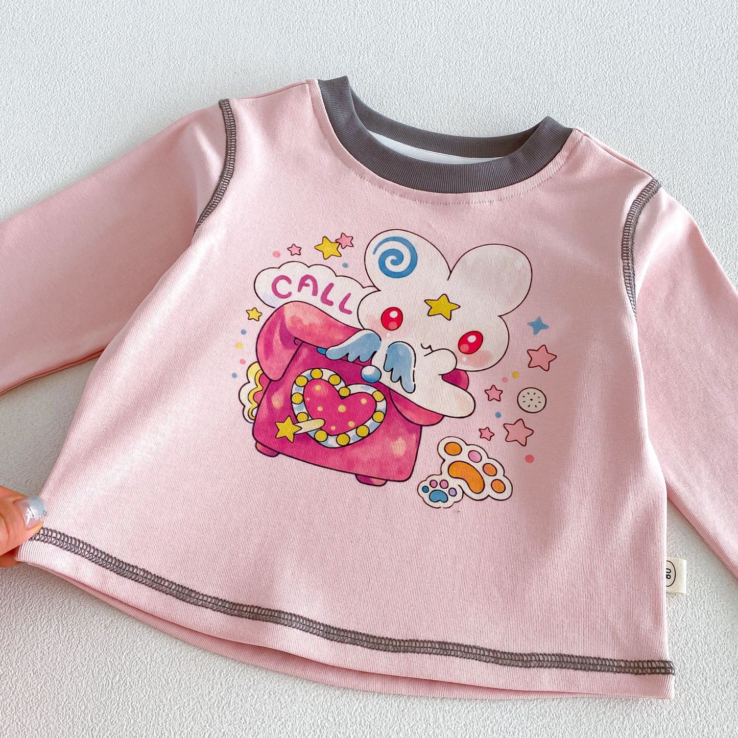 キッズ キャラクター プリント 長袖Tシャツ ワークパンツ【mh0014033】