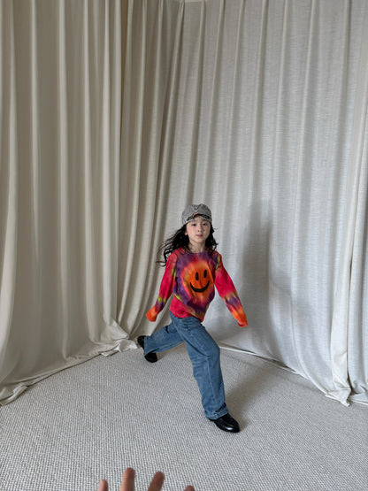 yummy&rocky | Tie Dye Smiley Cotton Long Sleeve T-Shirt [mh0020168]