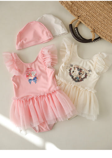 UPF50 Plus Printed Tulle Swimsuit プリント チュール 水着【mh0012592】