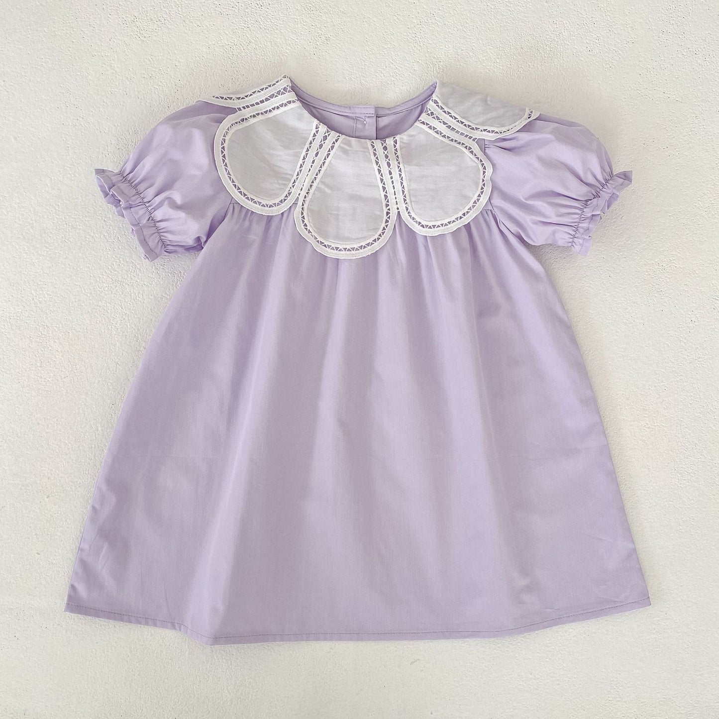 Petal Collar Romper Puff Sleeve Dress ラッフル ロンパース ミモレ丈ワンピース【mh0013158】