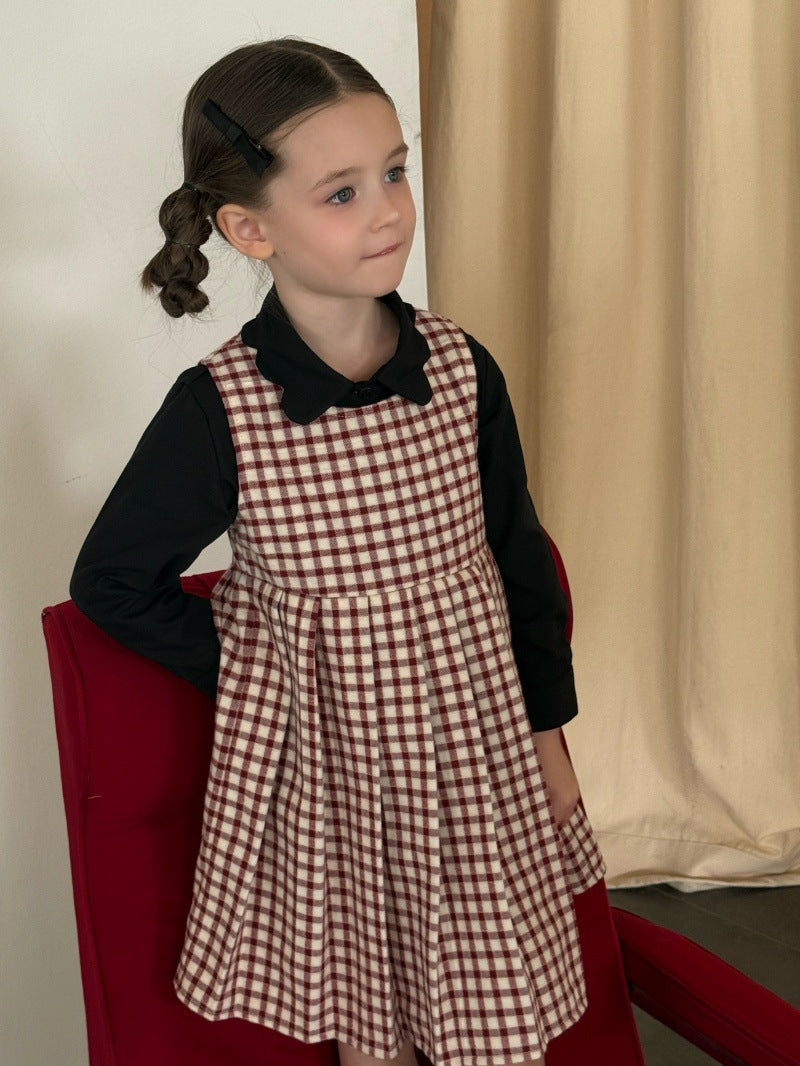 Kids Ruffled Collar Front Button Long Sleeve Shirt