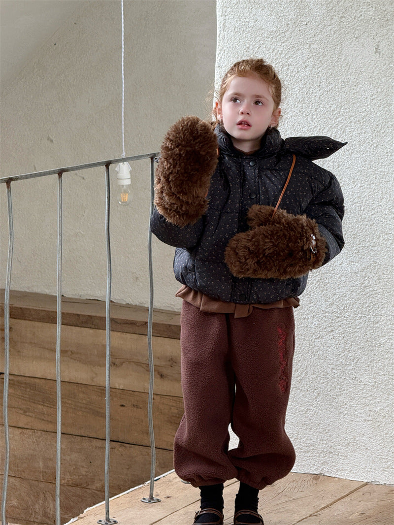 ボアパンツ ジョガー 裏起毛 ロゴ刺繍 ゆったり カジュアル ボトムス【mh0011623】